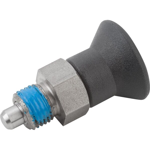 Indexing Plunger Short Vers W Thread Lock Size:2 D1=M12X1, 5, D=6, Form:Ap Wo. Groove Wout Locknut,
